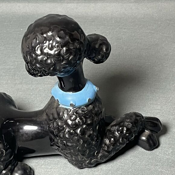 Vintage Large Black Poodle Ceramic Atlantic Mold Pottery Dog Figure-Retro-MCM - Picture 15 of 16